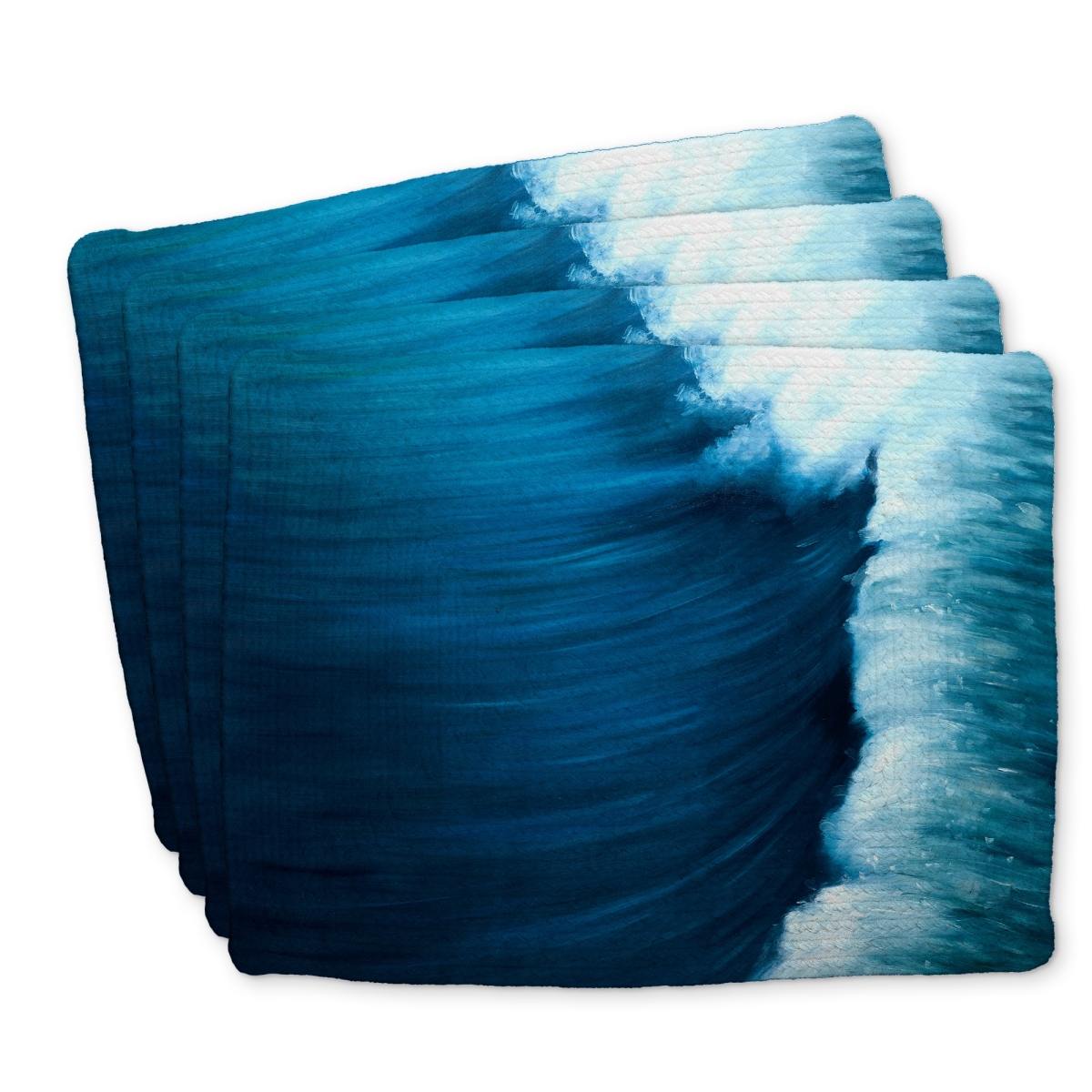 Picture of Begin Home Decor C4BP1418A1D2VX 14 x 18 in. Wave Braided Polyester Placemat - Stylish Home Decor Accent - Set of 4