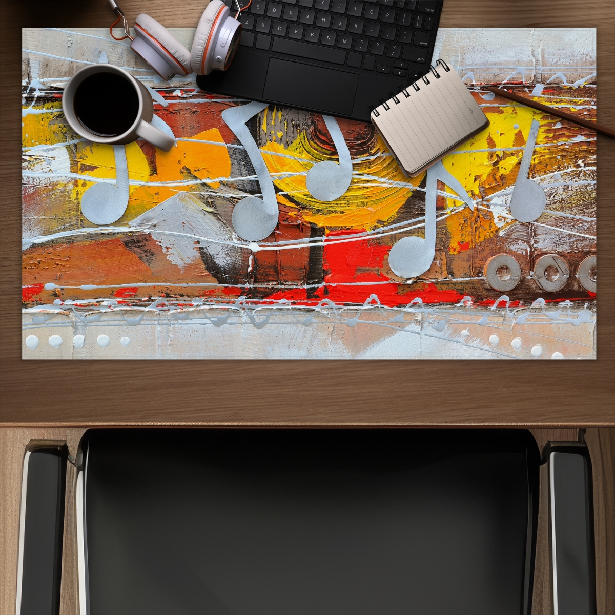 C1DM1424IZ8V7C 14 x 24 in. Harmony Musical Contemporary Gaming Mat - Stylish Home Decor