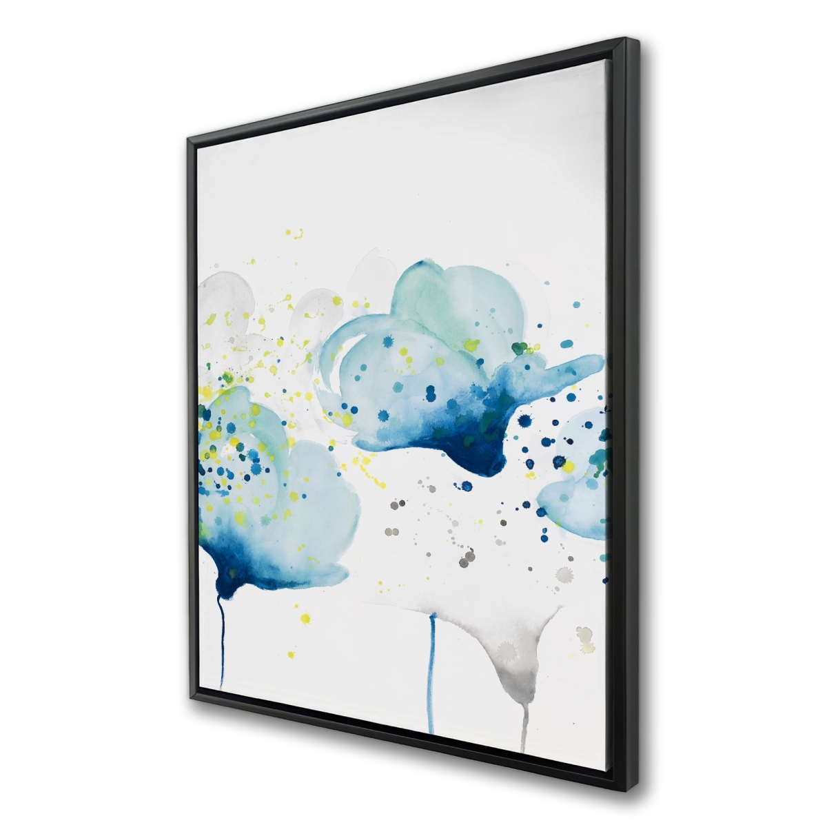 C1FC3648UPAM0H 36 x 48 in. Dotted Paint Splash Flowers - Abstract Framed Canvas Art