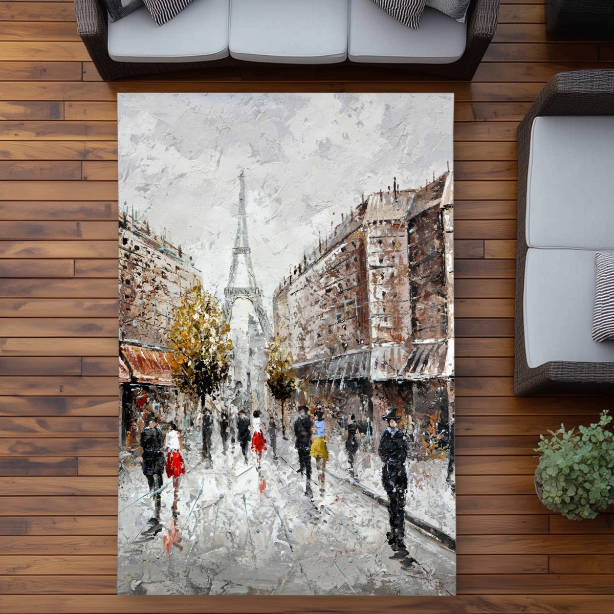 C1ROAR5770WDOY 5 x 7 ft. Paris Busy Street Outdoor Area Rug - Street Scenery Decor - Rectangle
