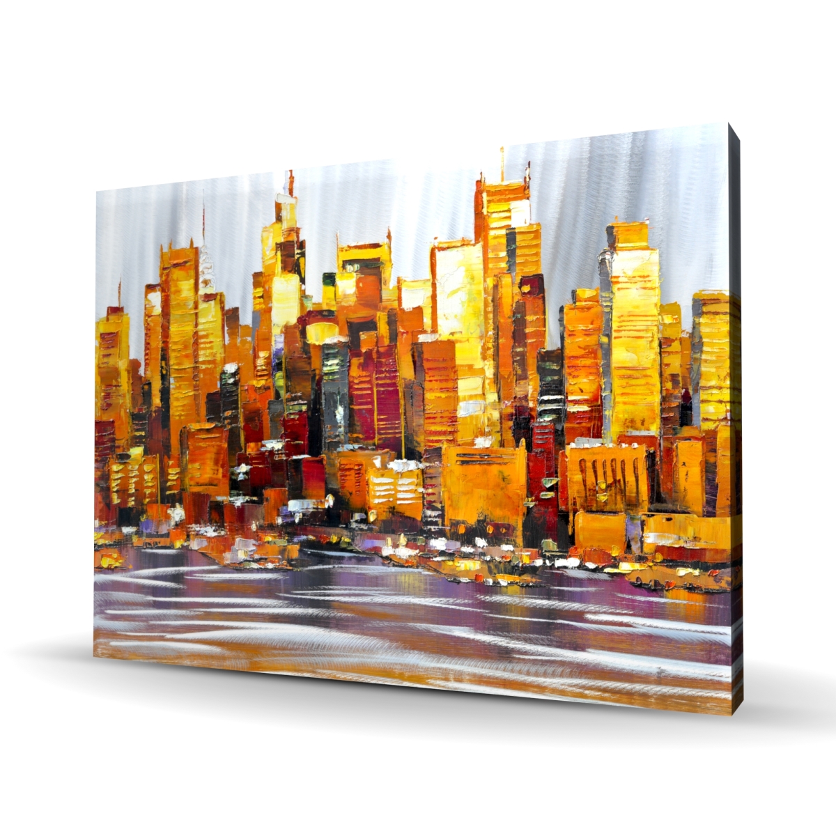C1RC3648TNA186 36 x 48 in. Orange Buildings - Gray Building Canvas for Stylish Home Decor