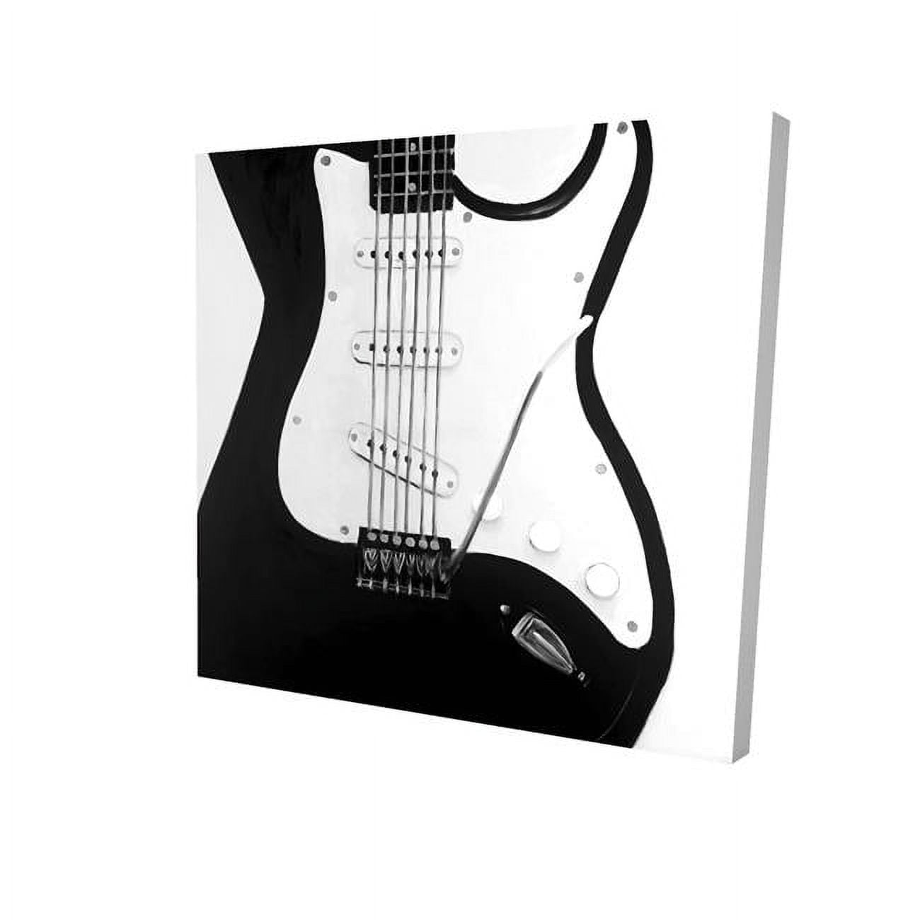 16 x 16 in. Black Electric Guitar-Print on Canvas