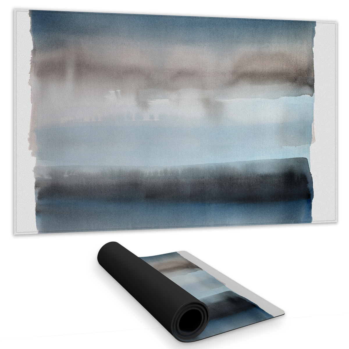 C1DM1424X1AJ5Y 14 x 24 in. Blue Stripes Pattern Bathroom Gaming Mat - Home Decor Essentials