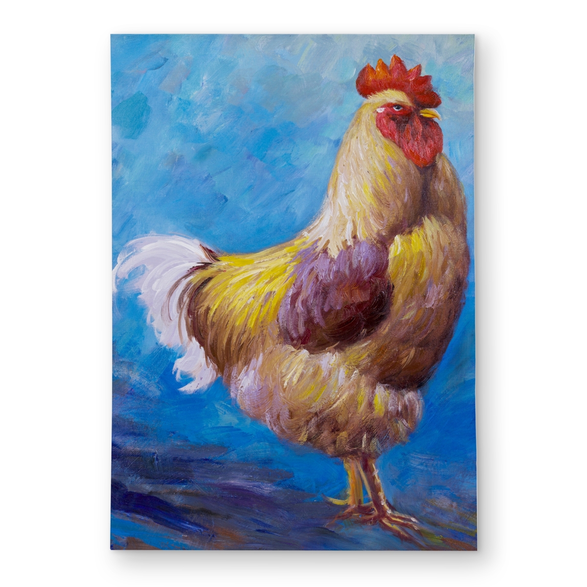 C1ROAR57I7E9LP 5 x 7 ft. Beautiful Rooster Farmhouse Blue Outdoor Area Rug - Home Decor - Rectangle