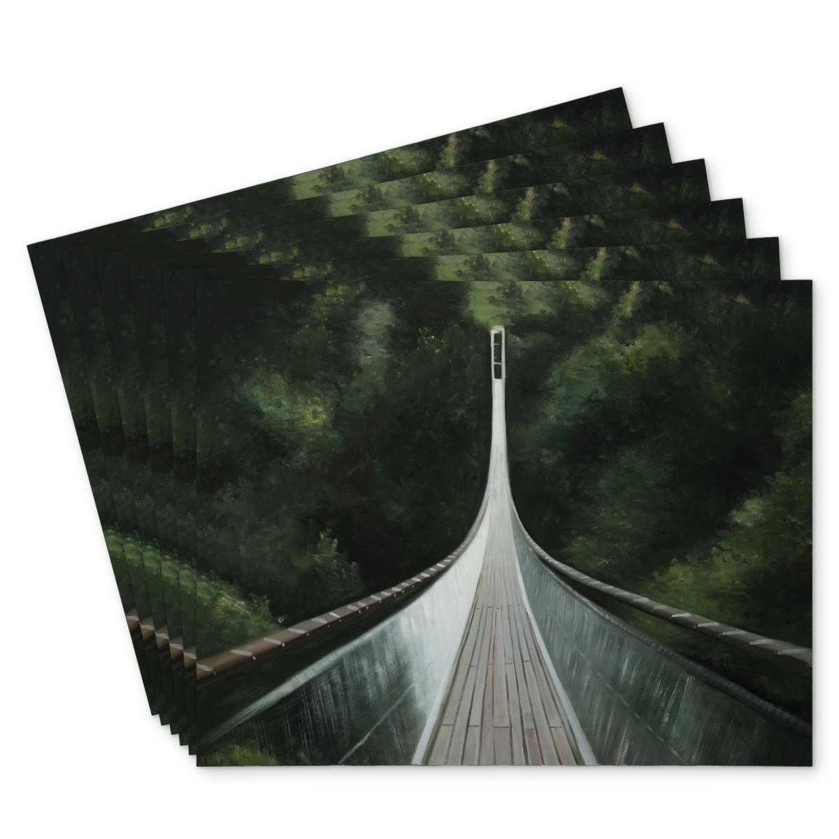 Picture of Begin Home Decor C6PP1418376SNX 14 x 18 in. Steep Bridge Polyester Placemat - Elegant Home Decor Accent - Set of 6