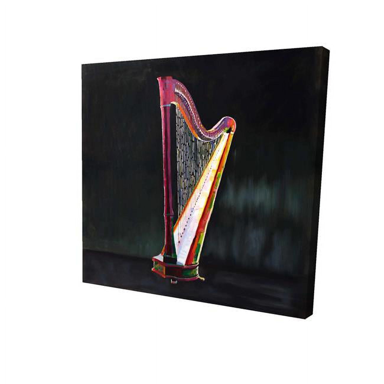 16 x 16 in. Colorful Realistic Harp-Print on Canvas