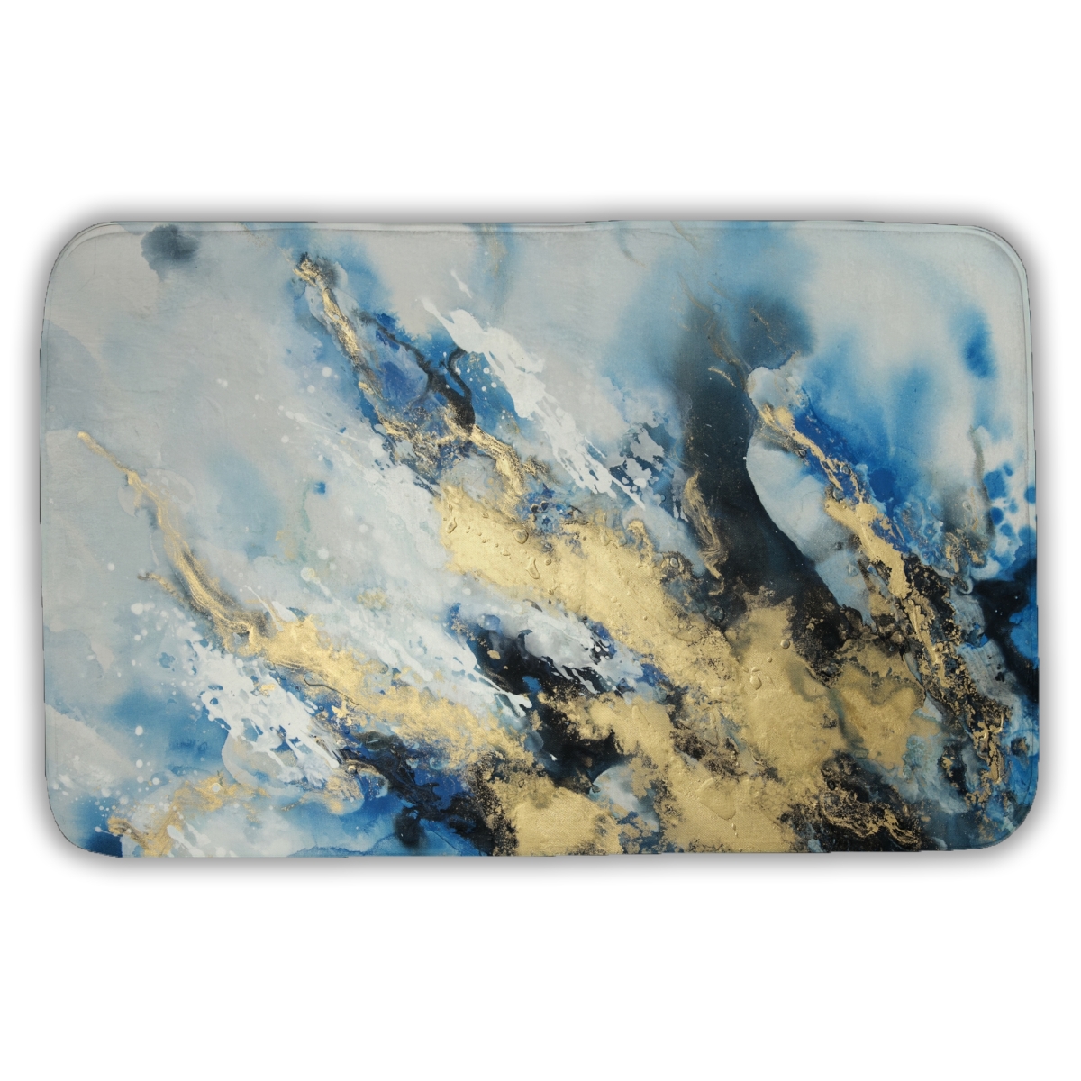 C1BM21343DMAZ2 21 x 34 in. Blue Marble Abstract Office Bath Mat - Home Decor Accent