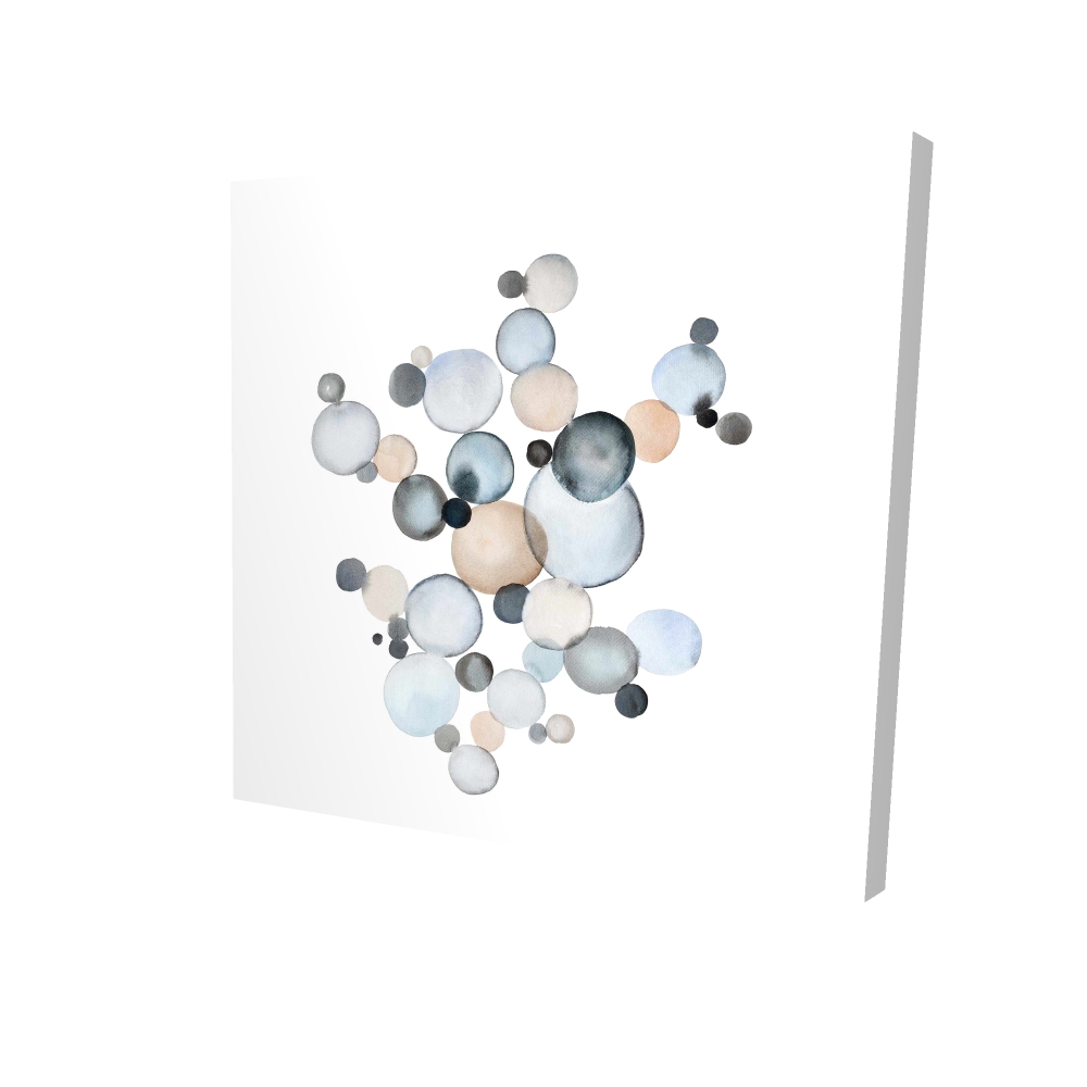 2080-3636-AB65 36 x 36 in. Grayish Bubbles - Beige Abstract Canvas for Home Decor