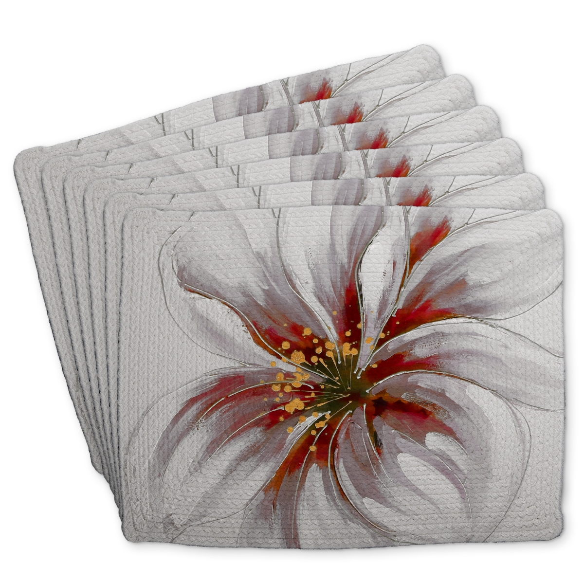 Picture of Begin Home Decor C6BP1418RVV7II 14 x 18 in. Resplendent Pink Orchid Braided Polyester Placemat - Home Decor - Set of 6
