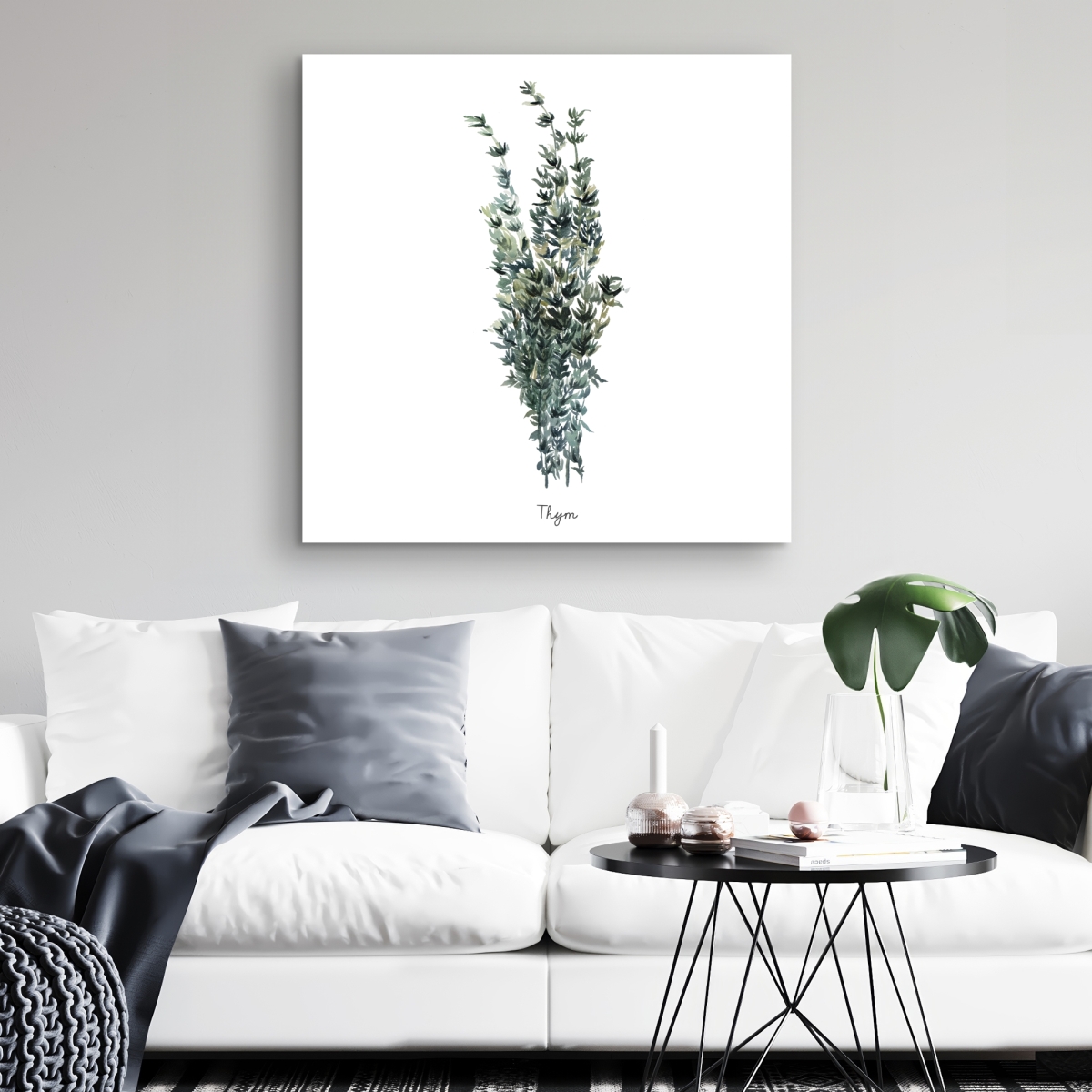 C1RC3232GLS4RI 32 x 32 in. Thyme Leaves Bundle - Fr - Illustrative Gastronomy Canvas Decor