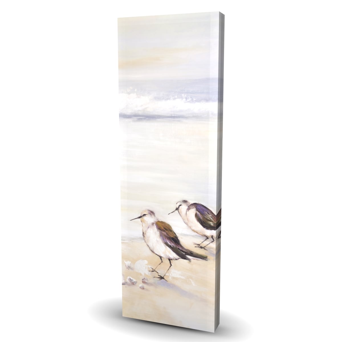 C1RC2060807CE6 20 x 60 in. Two Sandpipers on the Beach - Animals Bathroom Canvas Decor
