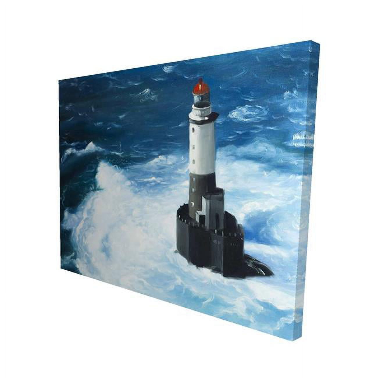 16 x 20 in. Unleashed Waves on A Lighthouse-Print on Canvas