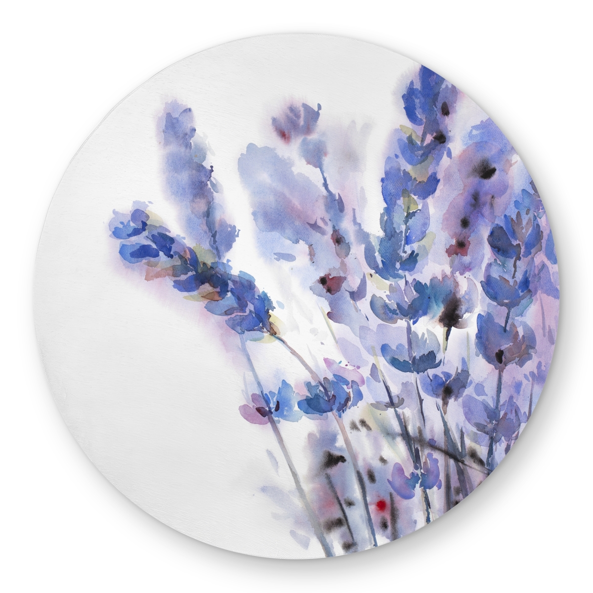 C1COAR55Z4ACUX 5 x 5 ft. Watercolor Lavender Flowers Rug - Purple Round Outdoor Decor