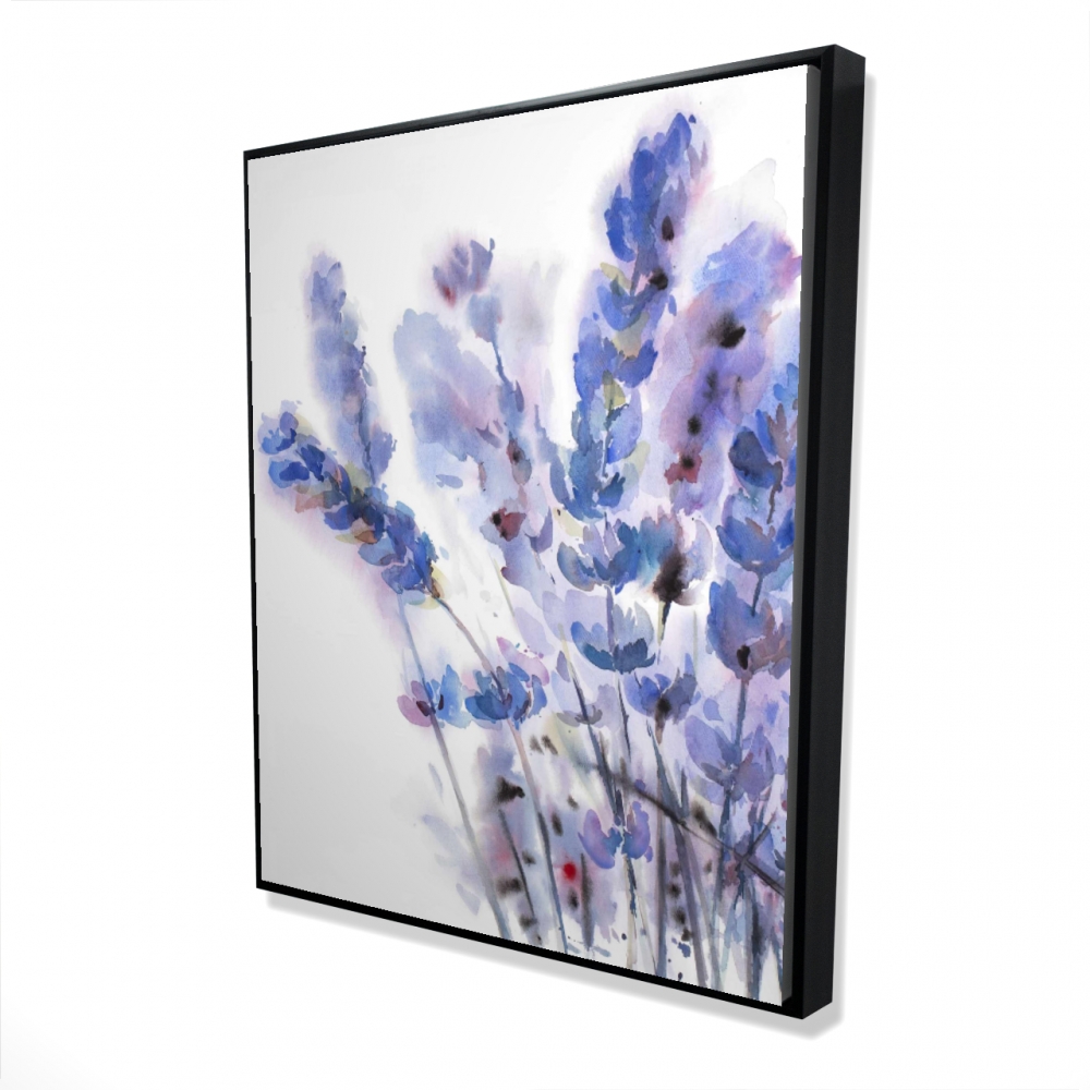 2081-6048-FL230 48 x 60 in. Watercolor Lavender Flowers - Farmhouse Floral Canvas Decor