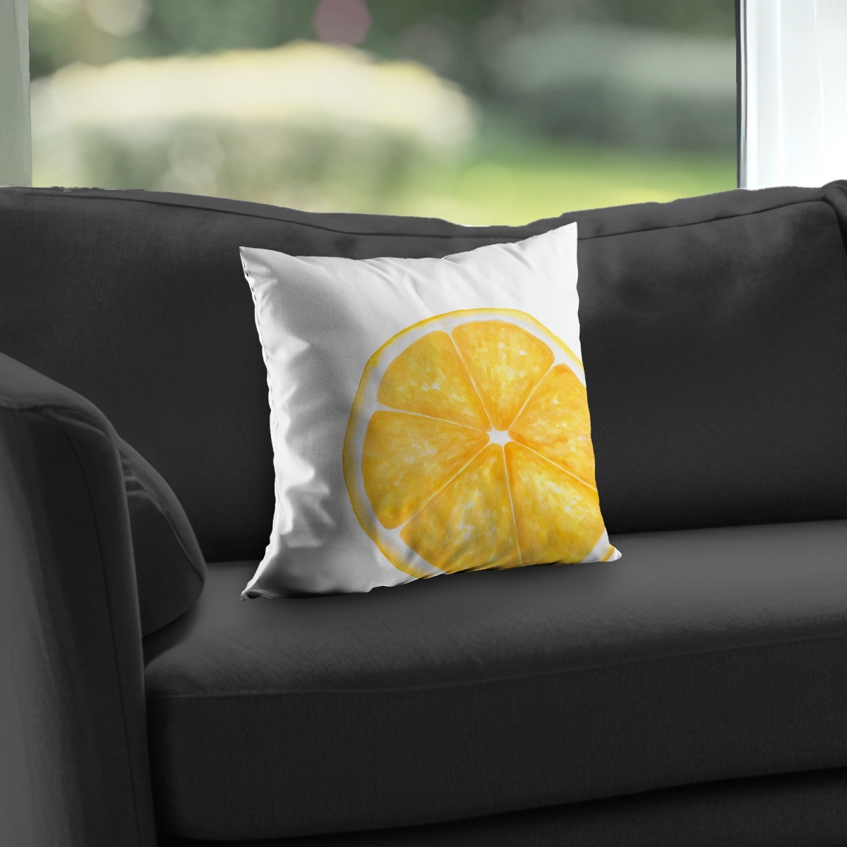 C1PC1414UZYXDJ 14 x 14 in. Lemon Slice Poly Twill Throw - Stylish Home Decor Accent