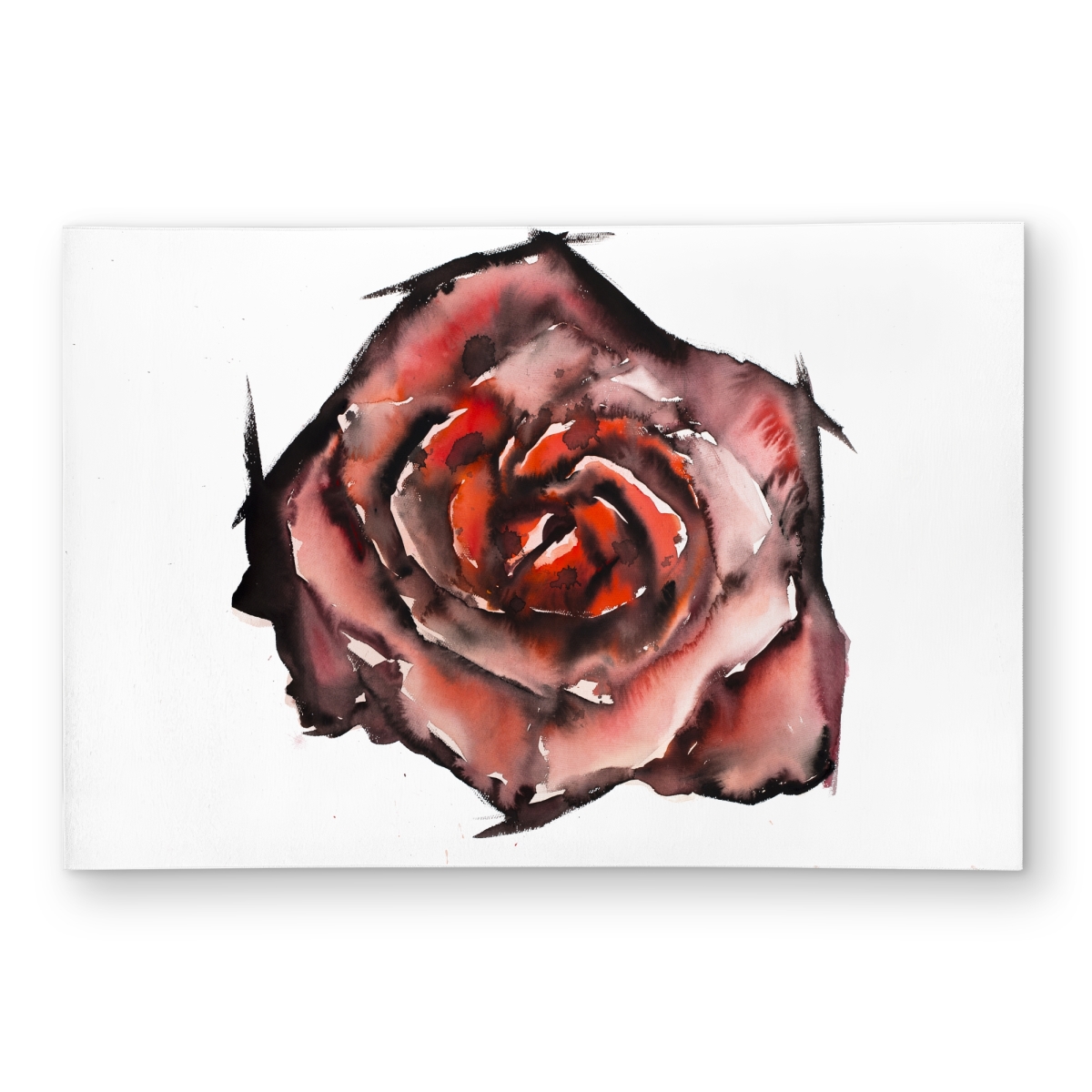 C1ROAR460RG4Y0 4 x 6 ft. Watercolor Rose Red Flowers Outdoor Area Rug - Home Decor - Rectangle