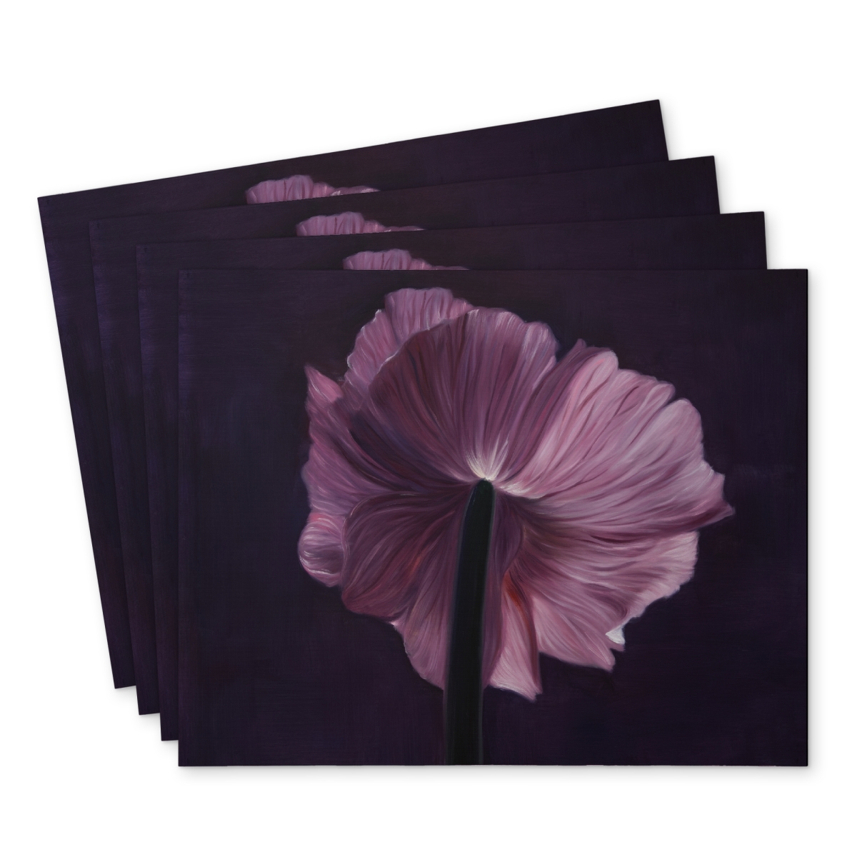 Picture of Begin Home Decor C4PP1418GGE39L 14 x 18 in. Purple Petals Polyester Placemat - Elegant Home Decor Accent - Set of 4