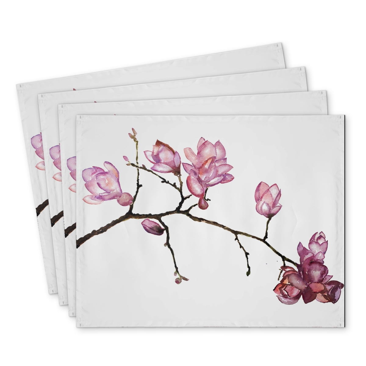 Picture of Begin Home Decor C4PP14187UO374 14 x 18 in. Branch of Cherry Blossoms Polyester Placemat - Home Decor - Set of 4