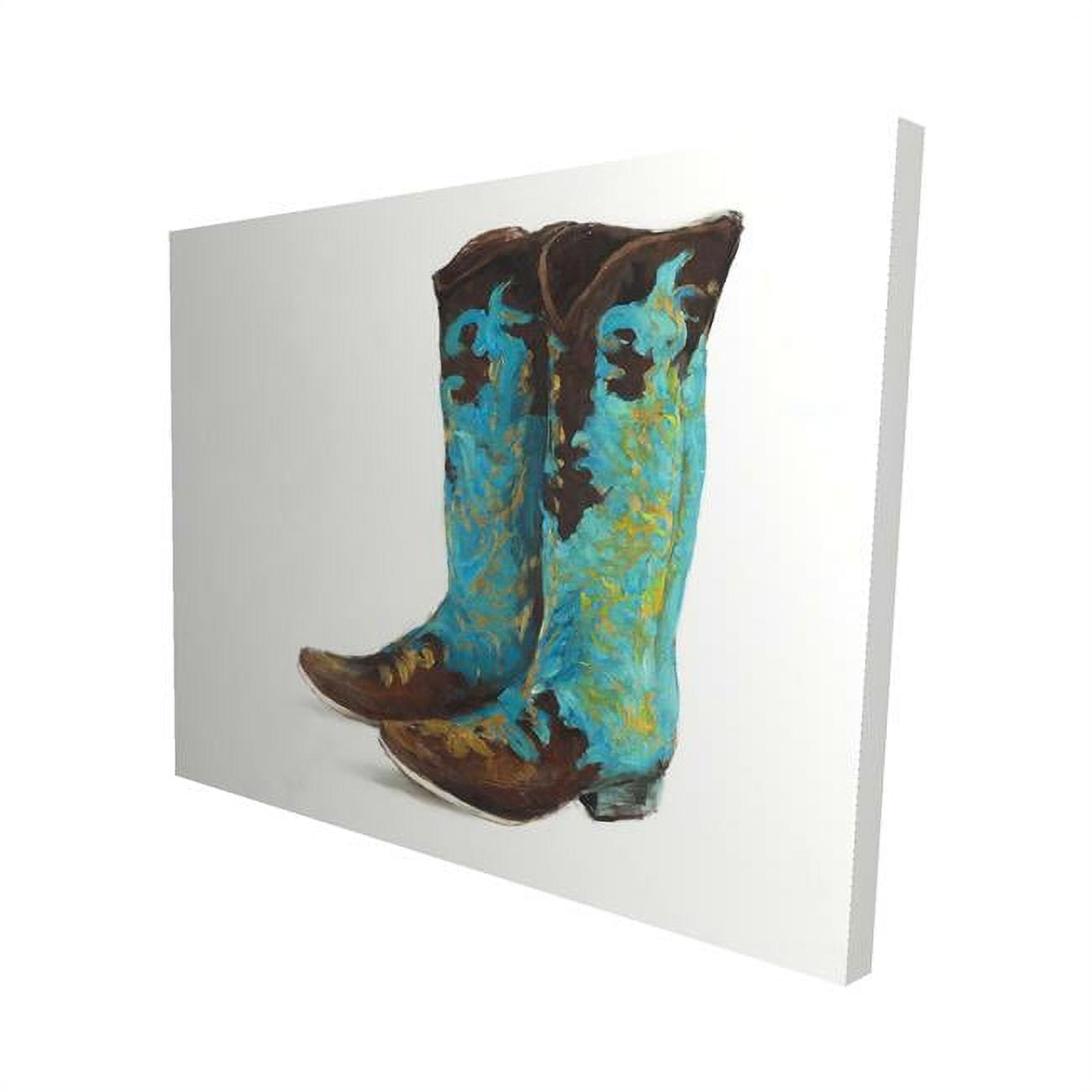 16 x 20 in. Blue Cowboy Boots-Print on Canvas