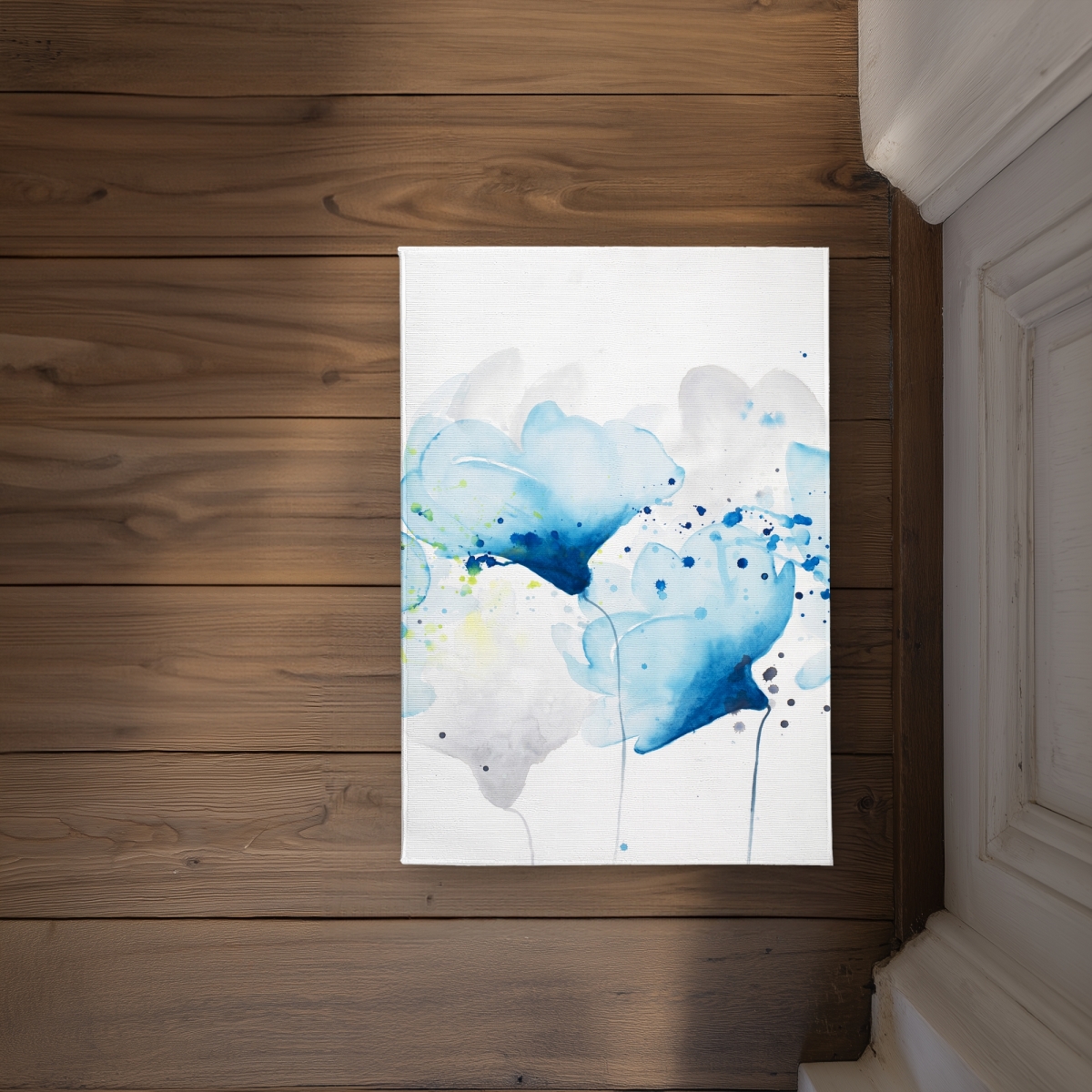 CODM1724D6BWAN 17 x 24 in. Watercolor Paint Splash Flowers Door Mat - Abstract Home Decor
