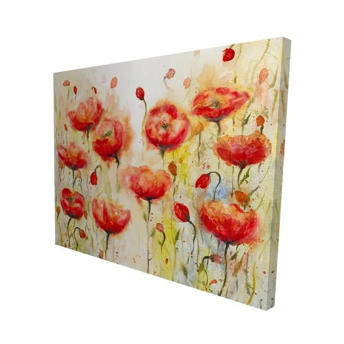 16 x 20 in. Red Flowers Garden-Print on Canvas