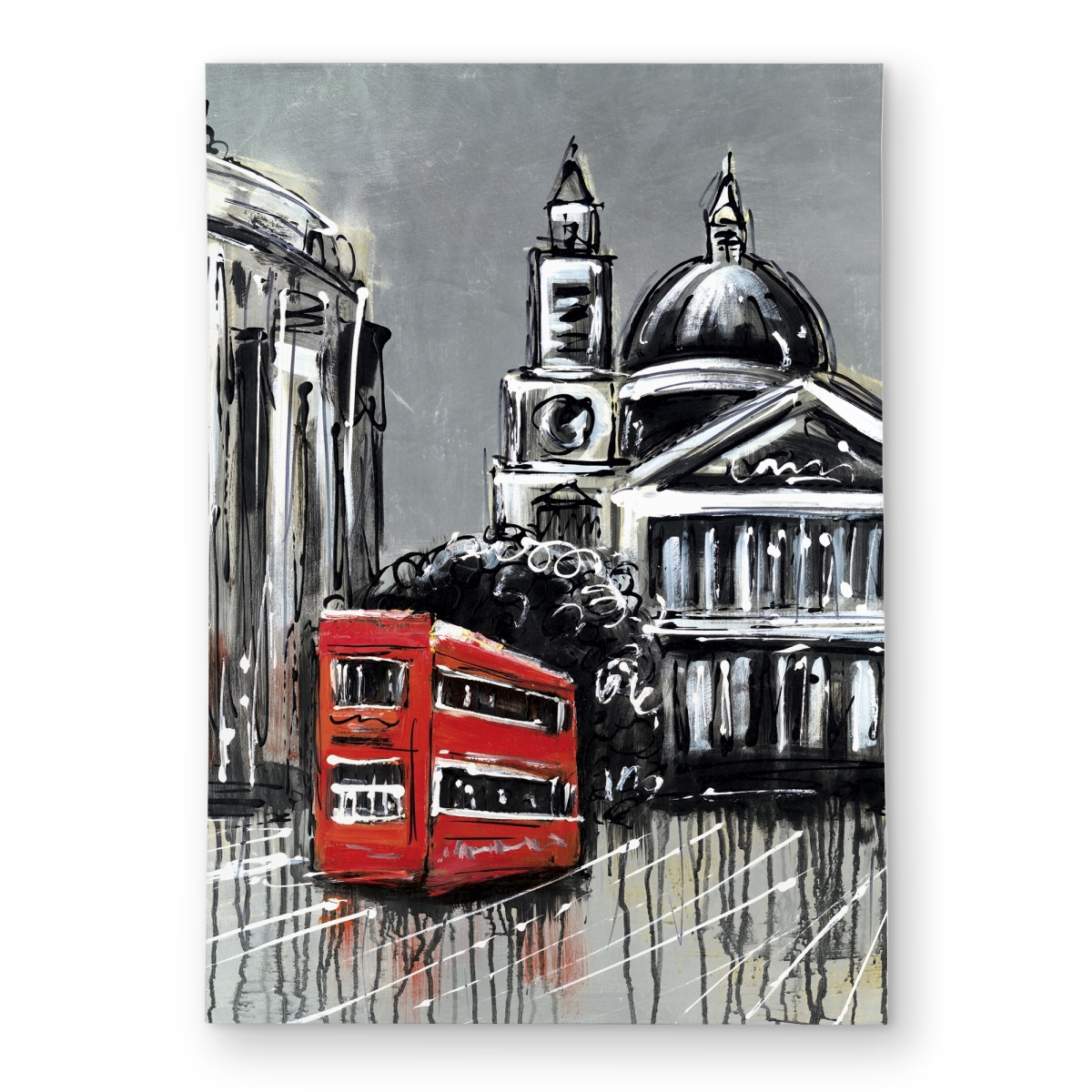 C1ROAR57JI7ZK6 5 x 7 ft. London Street with Red Bus Rug - Scenic Outdoor Home Decor - Rectangle