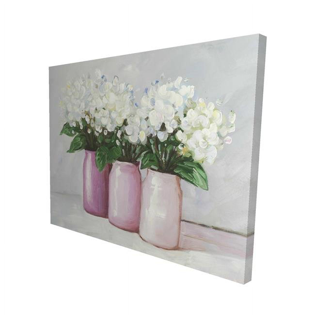 16 x 20 in. Hydrangea Flowers In Pink Vases-Print on Canvas