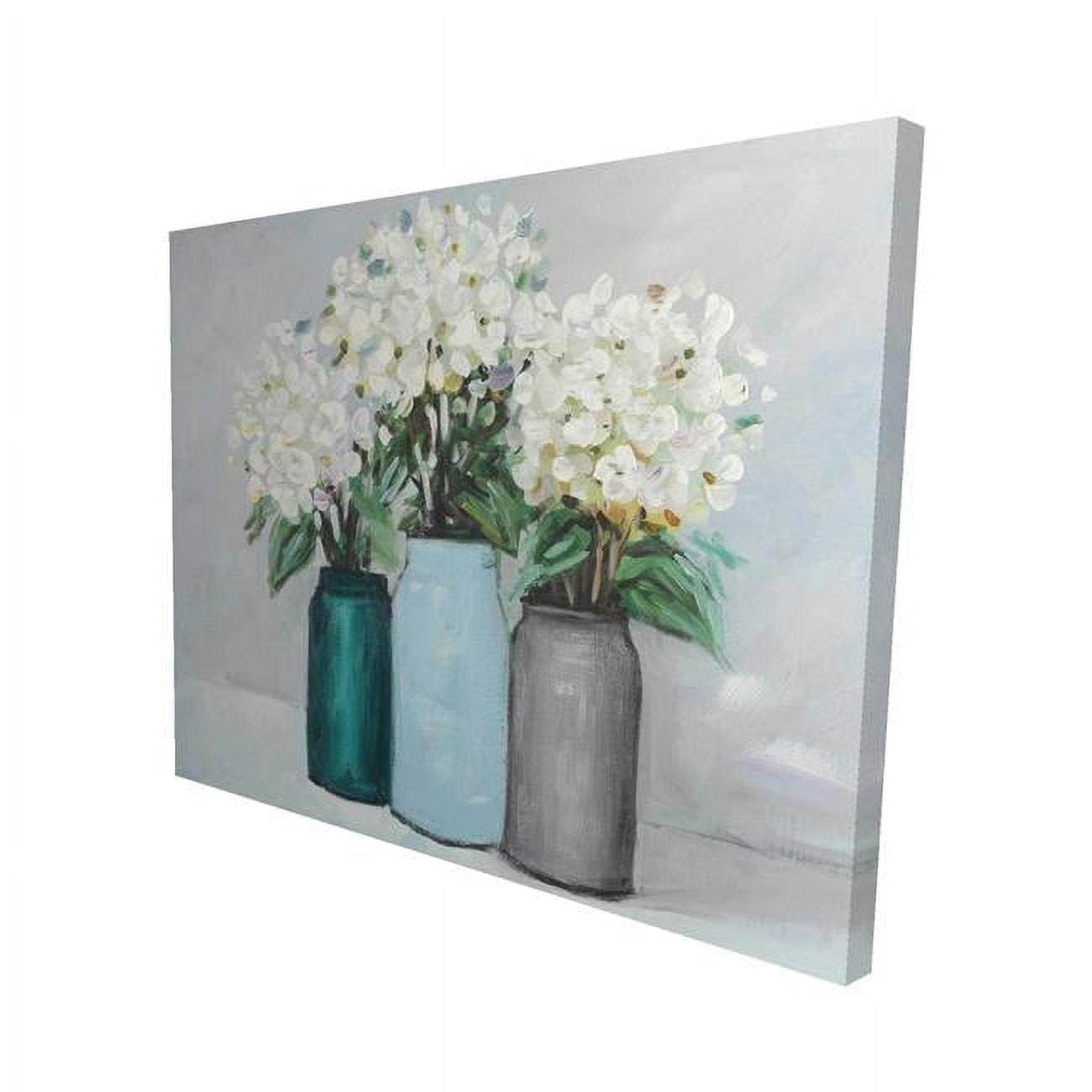 16 x 20 in. Hydrangea Flowers In Blue Vases-Print on Canvas