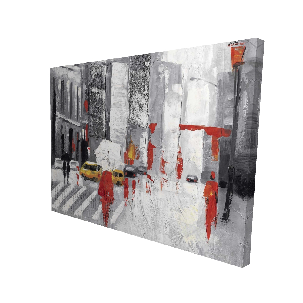 2080-3648-CI19 36 x 48 in. Abstract Cloudy City Street - Contemporary Canvas Home Decor