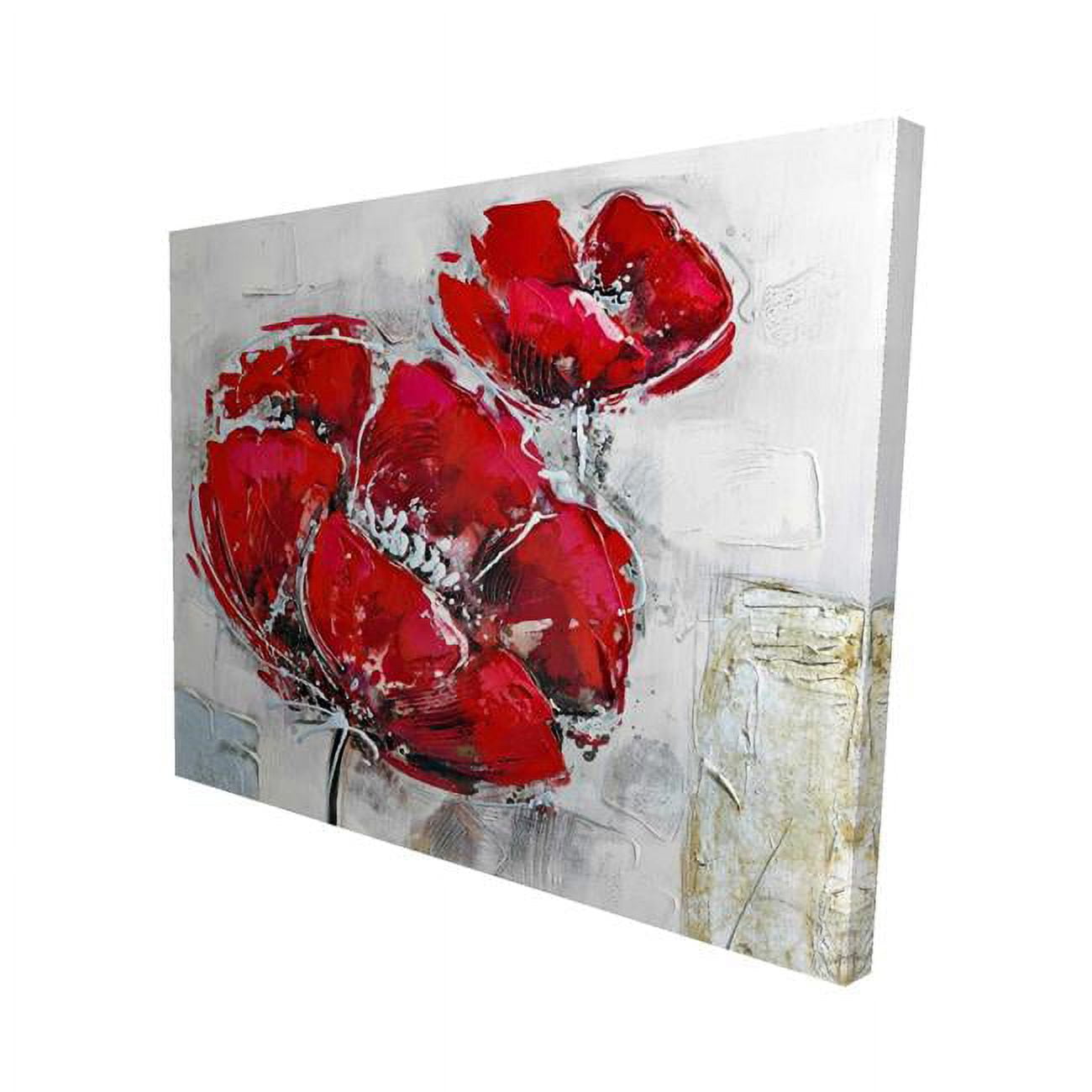 16 x 20 in. Abstract & Texturized Red Flowers-Print on Canvas