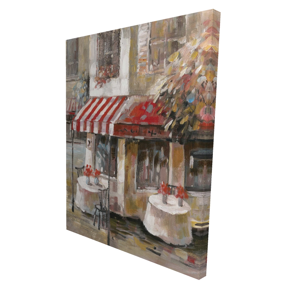 2080-4836-ST3 36 x 48 in. Sunny Restaurant Terrace - Office Contemporary Canvas Decor