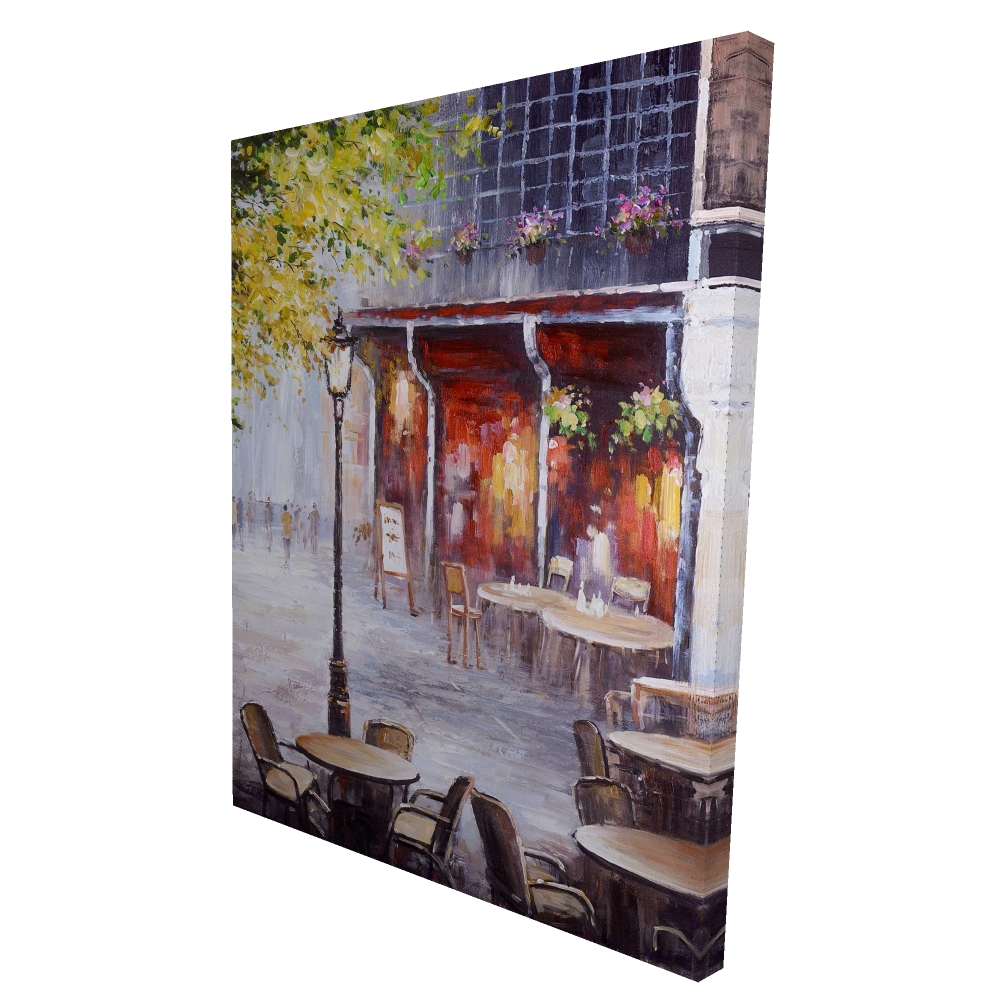 2080-4836-ST6 36 x 48 in. Outdoor Restaurant By a Nice Day - Office Object Canvas Decor