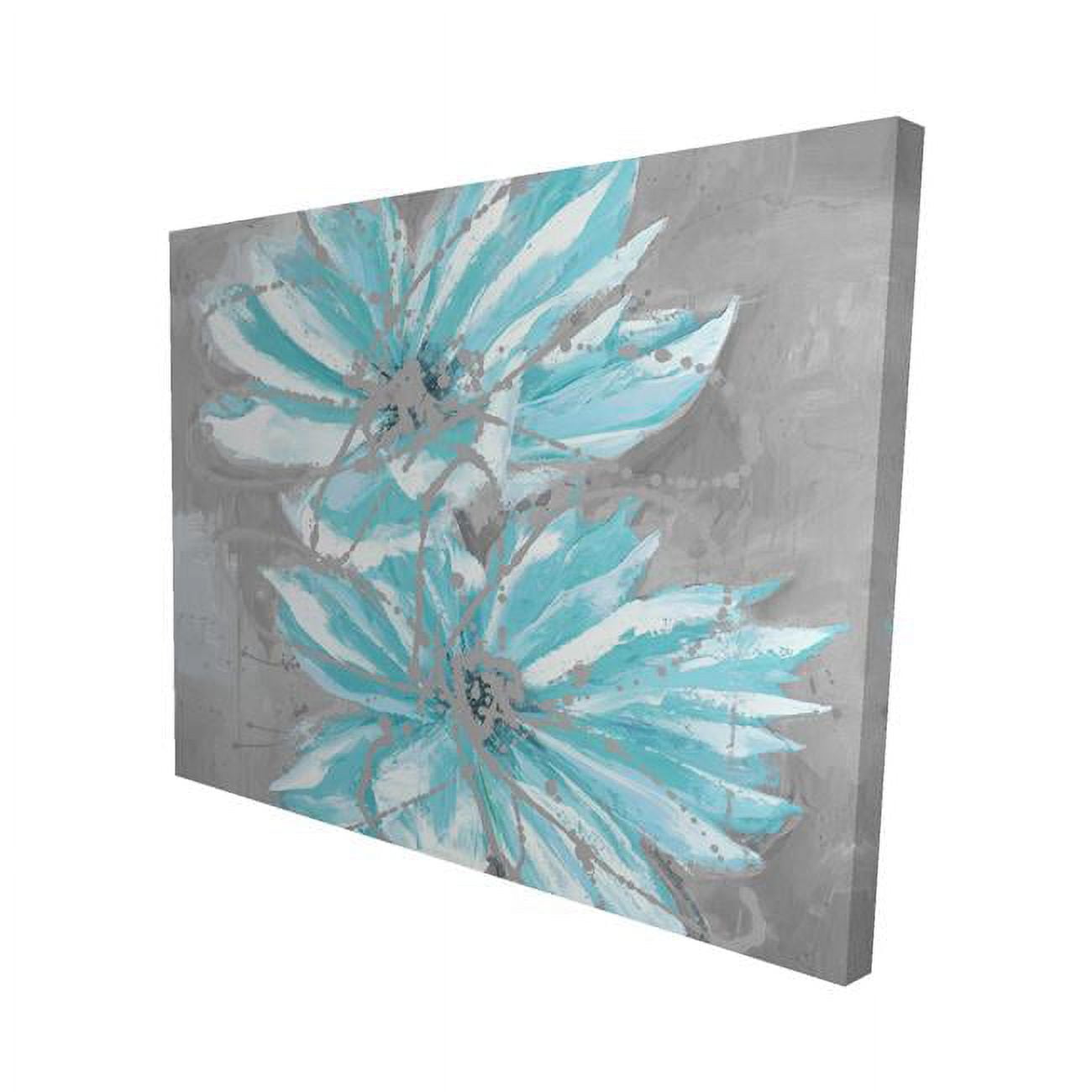 16 x 20 in. Two Little Abstract Blue Flowers-Print on Canvas