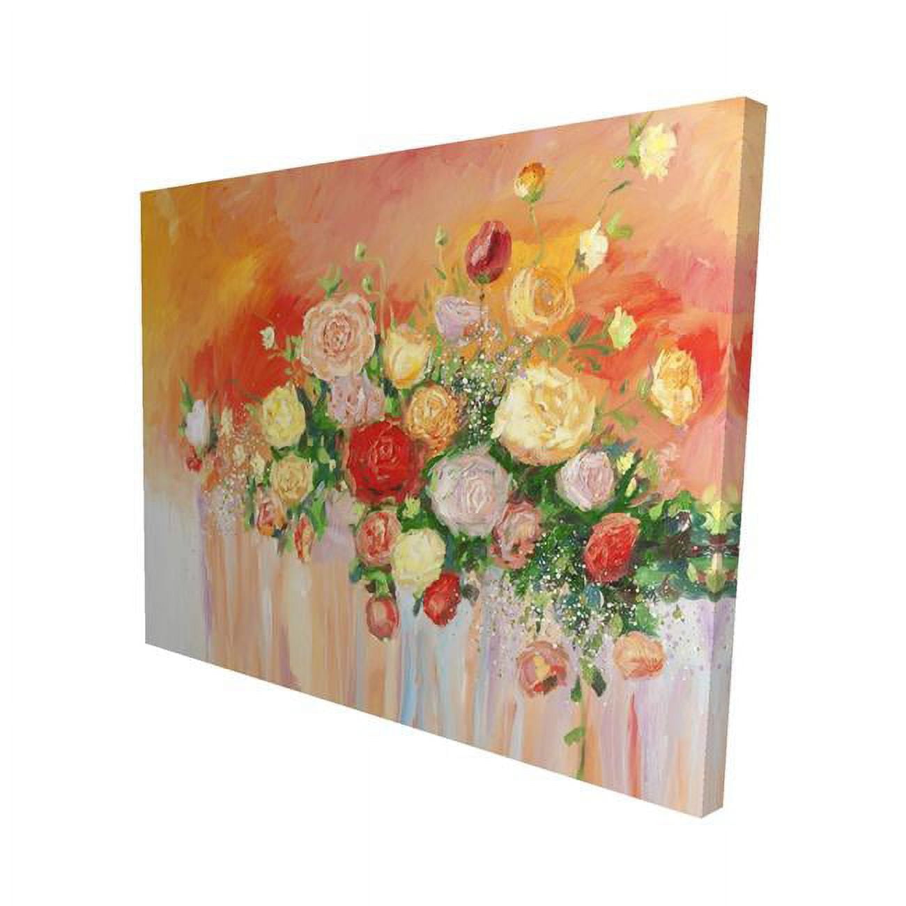 16 x 20 in. Bouquet of Multicolor Abstract Flowers-Print on Canvas