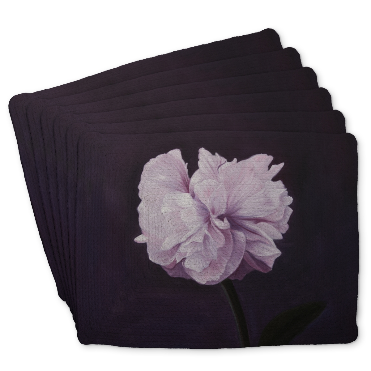 Picture of Begin Home Decor C6BP14186QMIET 14 x 18 in. Beautiful Purple Flower Braided Polyester Placemat - Home Decor - Set of 6
