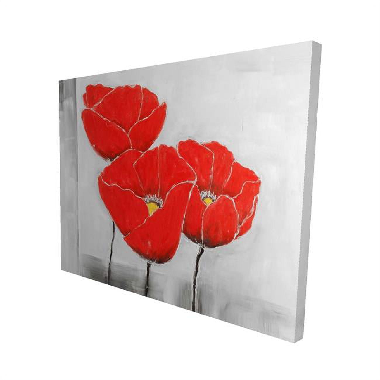 16 x 20 in. Three Poppies-Print on Canvas