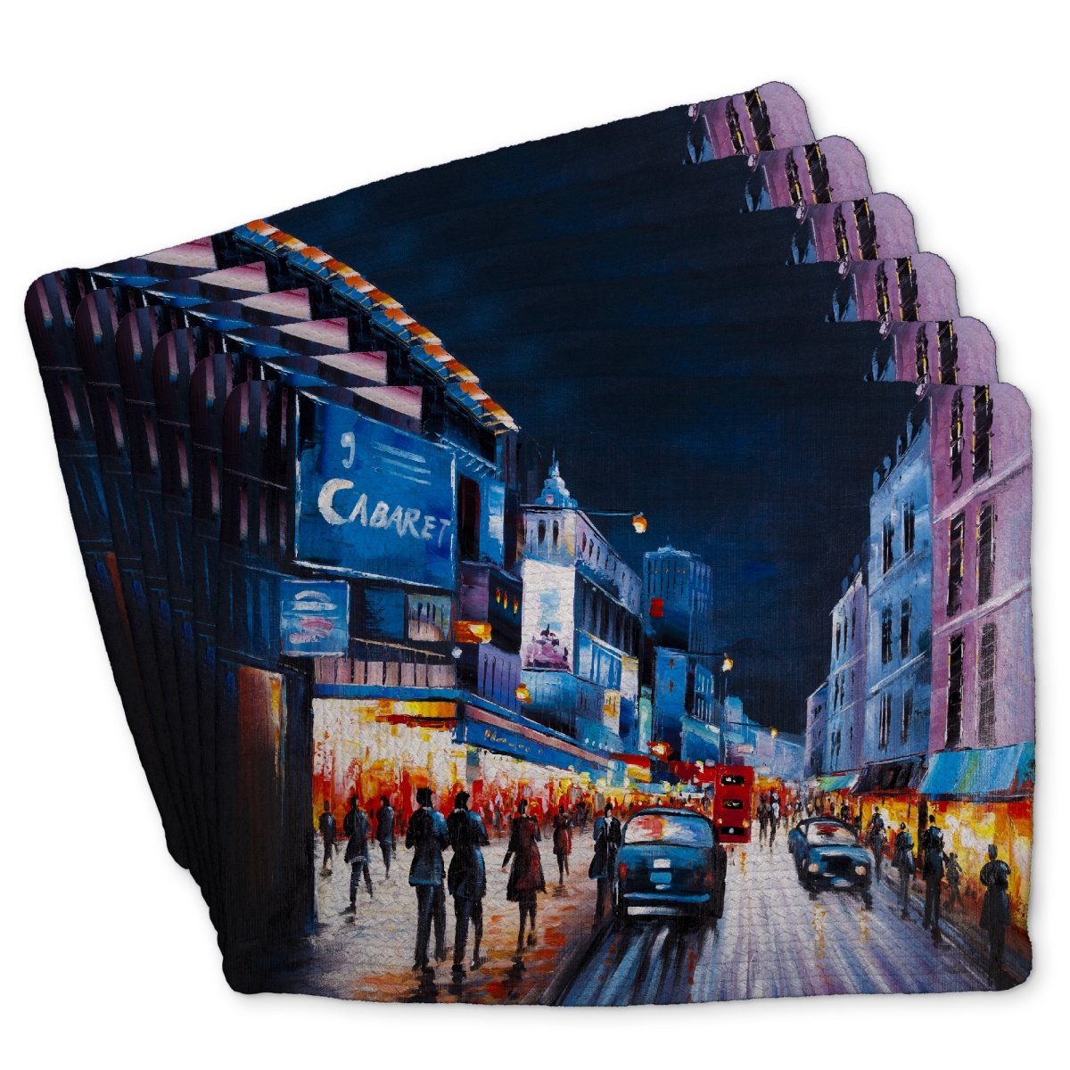 Picture of Begin Home Decor C6BP1418XZZBKE 14 x 18 in. Cabaret Evening Braided Polyester Placemat for Home Decor - Set of 6