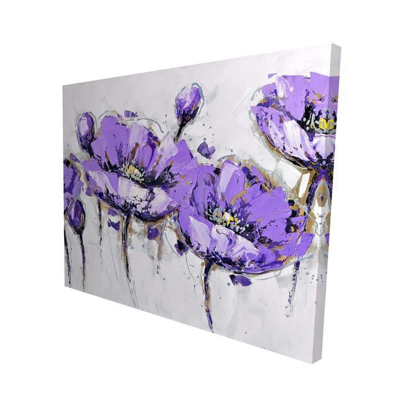 16 x 20 in. Abstract Purple Flowers-Print on Canvas