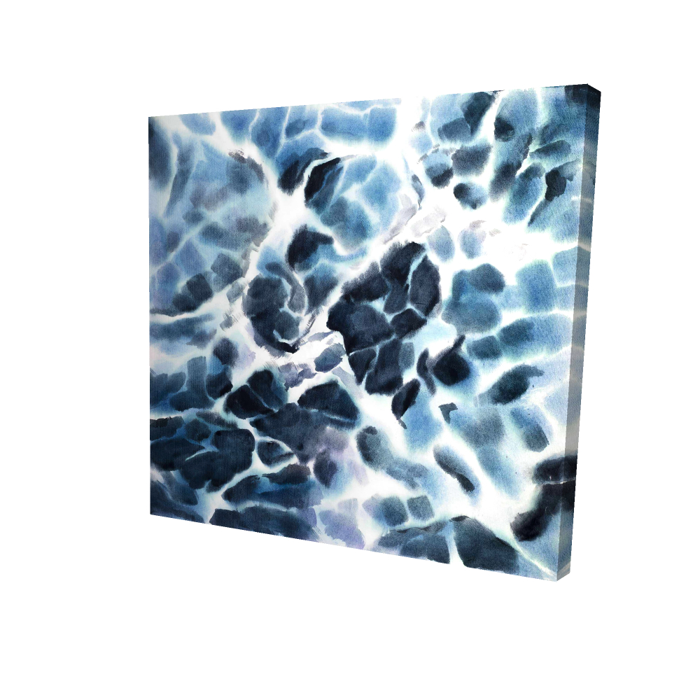 2080-0808-CO115 8 x 8 in. Stormy Waves of the Sea - Blue Coastal Canvas for Home Decor