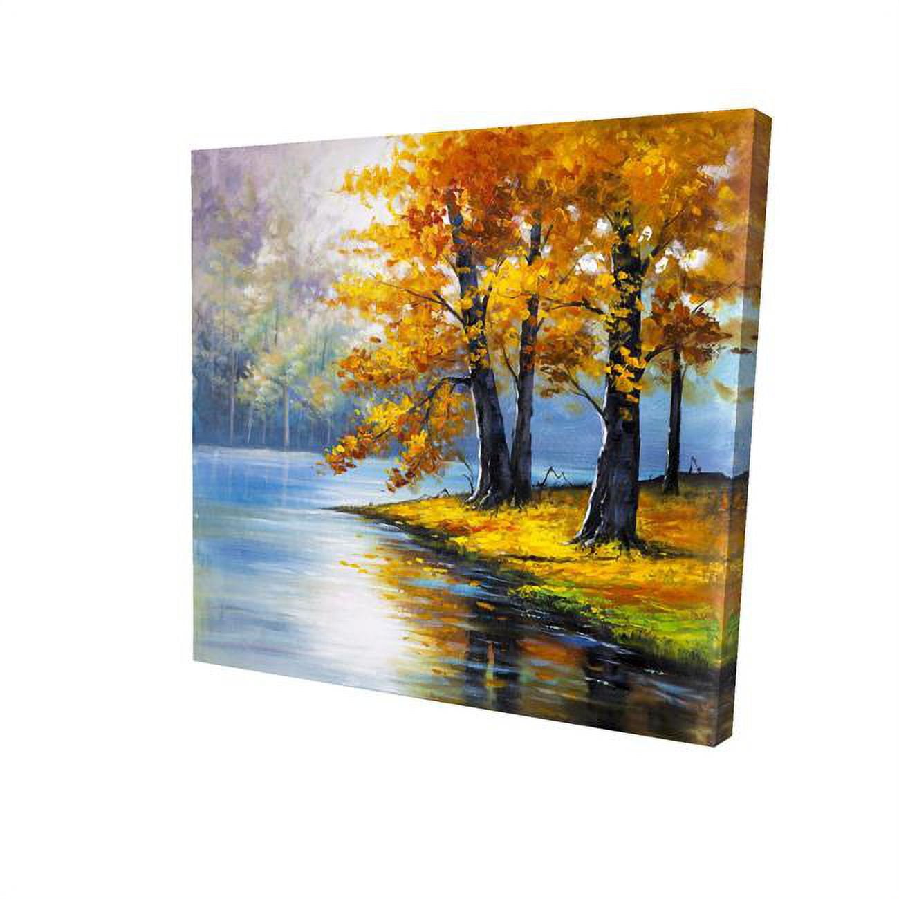 16 x 16 in. Two Trees by The Lake-Print on Canvas