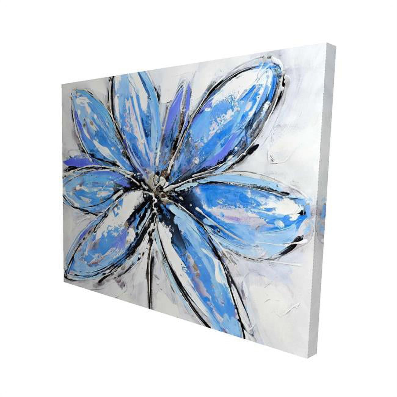 16 x 20 in. Blue Flower-Print on Canvas