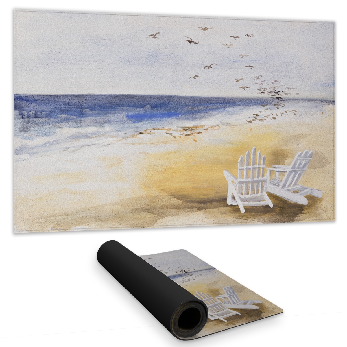 C1DM1424IBITY7 14 x 24 in. Day At the Beach - Livingroom Travel & Maps Gaming Mat