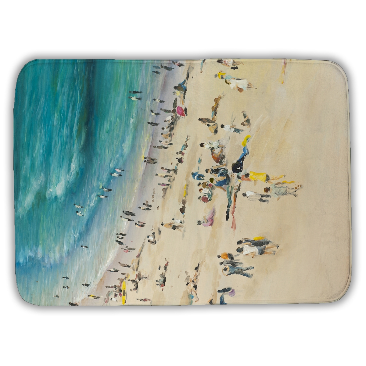 C1BM1724G9GJS4 17 x 24 in. Summer Crowd At the Beach Waves Bath Mat - Home Decor