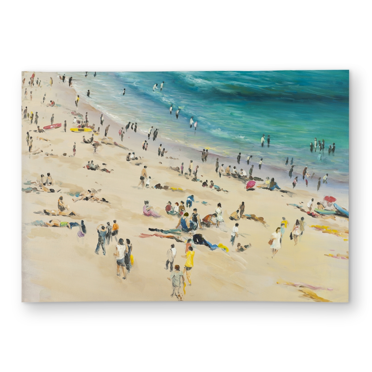 C1ROAR57NRDF7B 5 x 7 ft. Summer Crowd At the Beach Rug - Turquoise Outdoor Decor - Rectangle