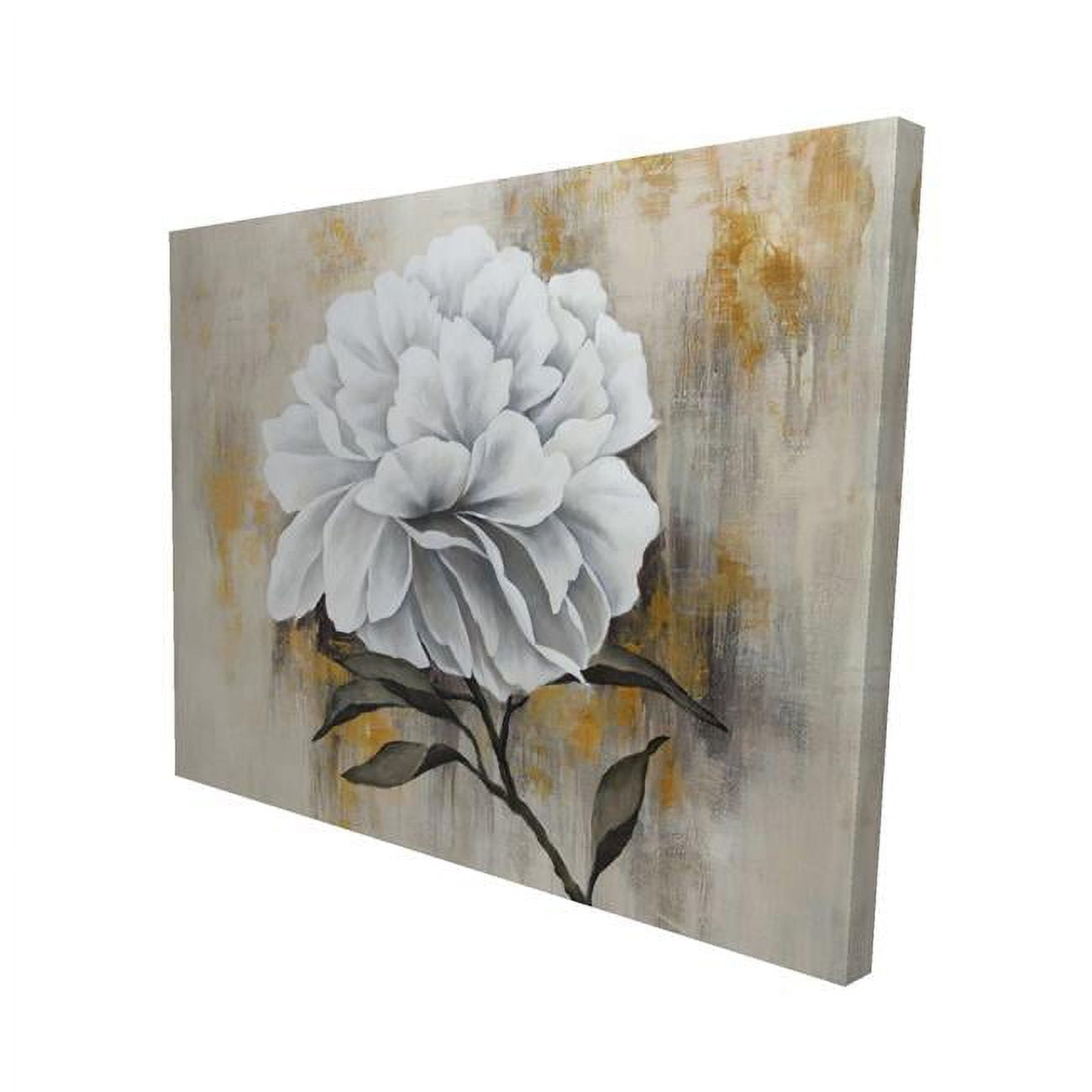 16 x 20 in. White Peony-Print on Canvas