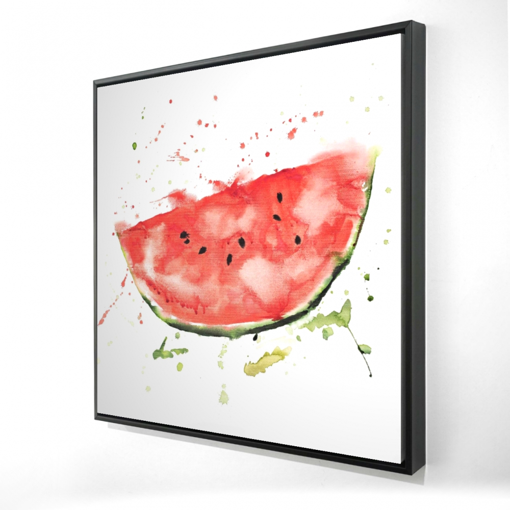 2081-3636-GA105 36 x 36 in. Watermelon Slice - Kitchen Gastronomy Framed Canvas Decor