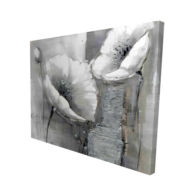 16 x 20 in. Industrial Monochrome Flowers-Print on Canvas