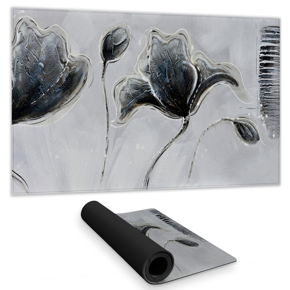 C1DM1424E3UG3T 14 x 24 in. Industrial Style Flowers - Office Floral Gaming Mat for Decor