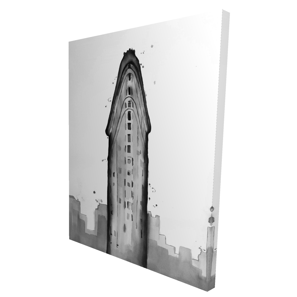 2080-4836-CI361 36 x 48 in. Flatiron Building Canvas - Black Home Decor Art Piece