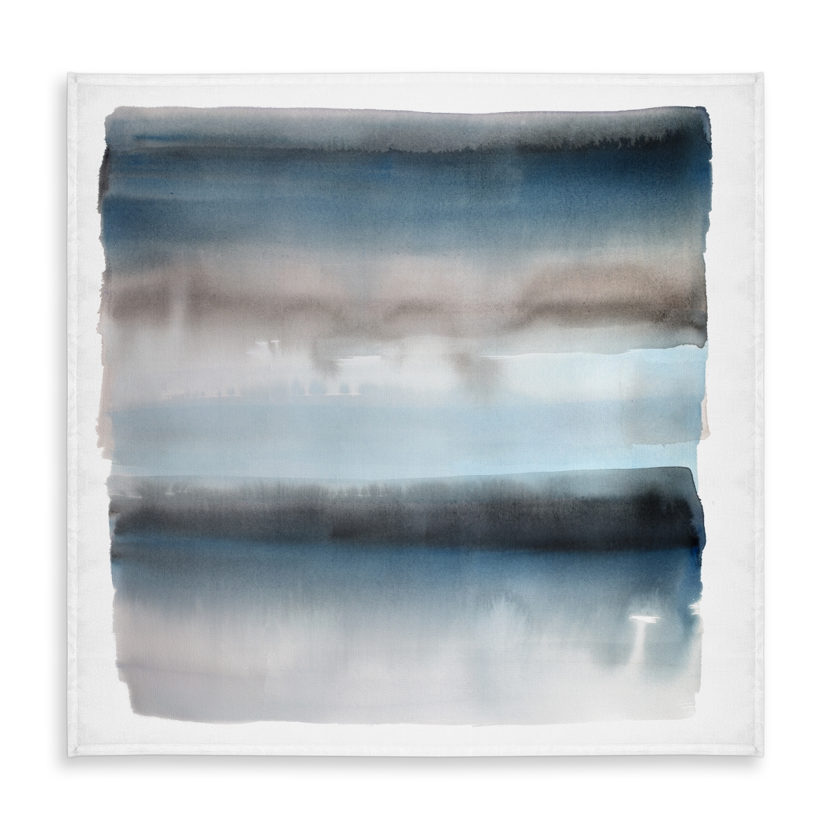 Picture of Begin Home Decor C1TC58586ROJ74 58 x 58 in. Blue Stripes Brown Bathroom Tablecloth - Indoor Outdoor Decor